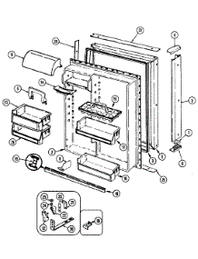 04 - Fresh Food Door parts for Jenn-Air Refrigerator JRT197W / DE80A from AppliancePartsPros.com