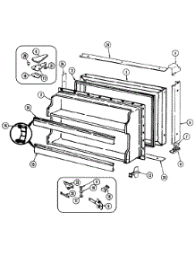 02 - Freezer Door parts for Jenn-Air Refrigerator JRT197W / DE80A from AppliancePartsPros.com