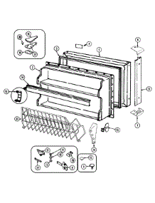 02 - Freezer Door parts for Jenn-Air Refrigerator JRTE218W from AppliancePartsPros.com