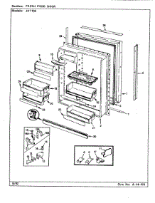 04 - Fresh Food Door parts for Jenn-Air Refrigerator JRT196 / AJ55A from AppliancePartsPros.com