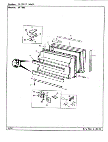 02 - Freezer Door parts for Jenn-Air Refrigerator JRT196 / AJ55A from AppliancePartsPros.com
