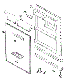 05 - Fresh Food Inner Door parts for Jenn-Air Refrigerator JRTF2160W from AppliancePartsPros.com