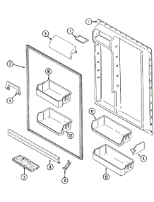 05 - Fresh Food Inner Door parts for Jenn-Air Refrigerator JRT199B from AppliancePartsPros.com