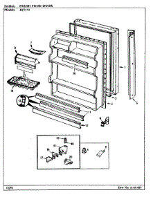 04 - Fresh Food Door parts for Jenn-Air Refrigerator JRT172R / AJ21A from AppliancePartsPros.com