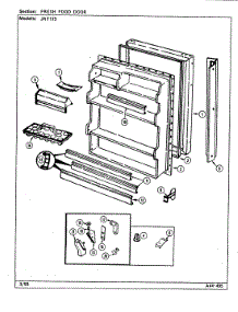 04 - Fresh Food Door (B / M Dj24a) parts for Jenn-Air Refrigerator JRT175A / DJ23A from AppliancePartsPros.com
