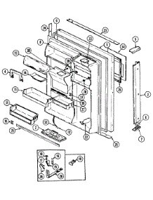 04 - Fresh Food Door parts for Jenn-Air Refrigerator JRTDE227LB / DJ84A from AppliancePartsPros.com