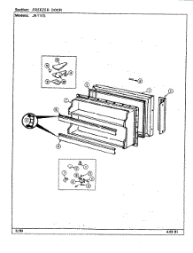 02 - Freezer Door (B / M Dj24a) parts for Jenn-Air Refrigerator JRT175W / DJ24A from AppliancePartsPros.com