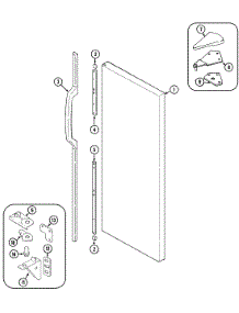 06 - Fresh Food Outer Door parts for Jenn-Air Refrigerator JRSD209A from AppliancePartsPros.com