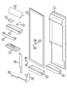 05 - Fresh Food Inner Door parts for Jenn-Air Refrigerator JRSD209TW from AppliancePartsPros.com