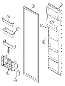 02 - Freezer Inner Door parts for Jenn-Air Refrigerator JRSD2460W from AppliancePartsPros.com