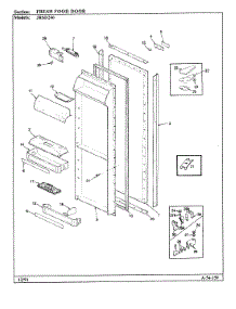 04 - Fresh Food Door parts for Jenn-Air Refrigerator JRSD246 / BQ81A from AppliancePartsPros.com