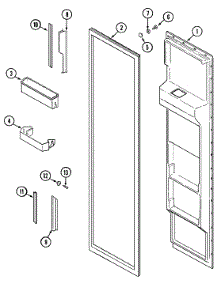 02 - Freezer Inner Door parts for Jenn-Air Refrigerator JRSD209W from AppliancePartsPros.com