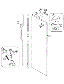 06 - Fresh Food Outer Door parts for Jenn-Air Refrigerator JRS229B from AppliancePartsPros.com