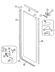 06 - Fresh Food Outer Door parts for Jenn-Air Refrigerator JRSD2490TW from AppliancePartsPros.com