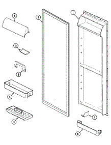 05 - Fresh Food Inner Door parts for Jenn-Air Refrigerator JRSD2490TW from AppliancePartsPros.com