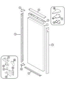 06 - Fresh Food Outer Door parts for Jenn-Air Refrigerator JRSD209TB from AppliancePartsPros.com