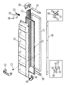 02 - Freezer Door parts for Jenn-Air Refrigerator JRS227B / DQ21A from AppliancePartsPros.com