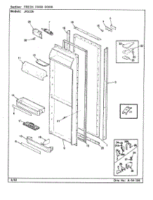 04 - Fresh Food Door parts for Jenn-Air Refrigerator JRS226 / AQ21B from AppliancePartsPros.com
