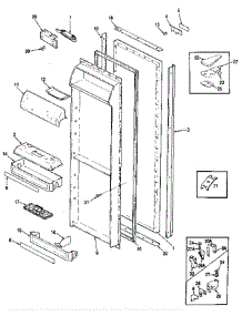 Fresh Food Door parts for Jenn-Air Refrigerator JRSD226B / BQ32A from AppliancePartsPros.com