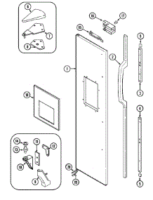 03 - Freezer Outer Door parts for Jenn-Air Refrigerator JRSD229B from AppliancePartsPros.com