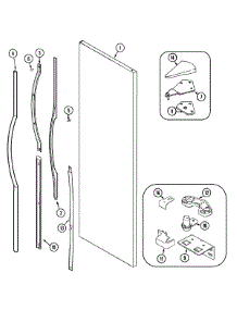 08 - Fresh Food Outer Door parts for Jenn-Air Refrigerator JSD2488DEW from AppliancePartsPros.com