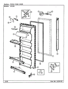 03 - Fresh Food Door parts for Jenn-Air Refrigerator JRS205W / DQ02A from AppliancePartsPros.com