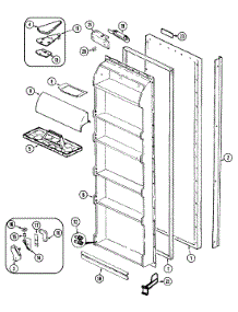 04 - Fresh Food Door parts for Jenn-Air Refrigerator JRS206A from AppliancePartsPros.com