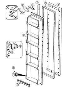 02 - Freezer Door parts for Jenn-Air Refrigerator JRS206A from AppliancePartsPros.com