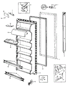 Fresh Food Door parts for Jenn-Air Refrigerator JRS203B / BQ01A from AppliancePartsPros.com