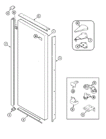 08 - Fresh Food Outer Door parts for Jenn-Air Refrigerator JSD2789ATB from AppliancePartsPros.com