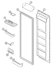 07 - Fresh Food Inner Door parts for Jenn-Air Refrigerator JSD2374ARW from AppliancePartsPros.com