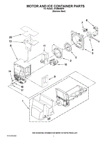 04 - Motor And Ice Container Parts parts for Jenn-Air Refrigerator JFI2089AEP9 from AppliancePartsPros.com