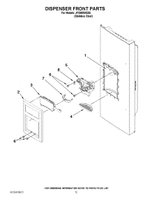 08 - Dispenser Front Parts parts for Jenn-Air Refrigerator JFI2089WES5 from AppliancePartsPros.com