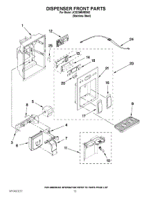 08 - Dispenser Front Parts parts for Jenn-Air Refrigerator JCD2395WES02 from AppliancePartsPros.com