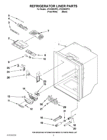 03 - Refrigerator Liner Parts parts for Jenn-Air Refrigerator JFC2290VPY2 from AppliancePartsPros.com