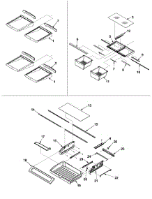 Refrigerator Shelving parts for Jenn-Air Refrigerator JCB2058GEW-PJCB205 from AppliancePartsPros.com