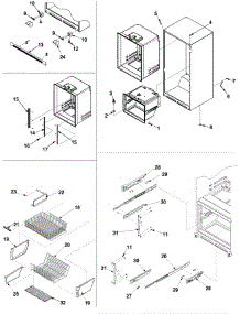 Interior Cabinet & Freezer Shelving parts for Jenn-Air Refrigerator JCB2058GEW-PJCB205 from AppliancePartsPros.com