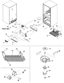 Evaporator Area & Rollers parts for Jenn-Air Refrigerator JCB2058GEW-PJCB205 from AppliancePartsPros.com