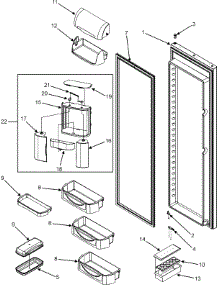 16 - Refrigerator Door (Interior) parts for Jenn-Air Refrigerator JSD2697KEF from AppliancePartsPros.com