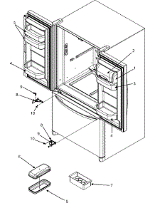 12 - Ref Dr Storage & Center Hinges parts for Jenn-Air Refrigerator JFC2089HTB from AppliancePartsPros.com