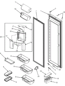 15 - Refrigerator Door parts for Jenn-Air Refrigerator JSD2695KES from AppliancePartsPros.com