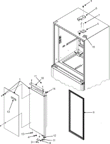 14 - Right Refrigerator Door parts for Jenn-Air Refrigerator JFC2089HPF from AppliancePartsPros.com