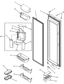 13 - Refrigerator Door parts for Jenn-Air Refrigerator JCB2285KEP from AppliancePartsPros.com