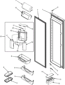 15 - Refrigerator Door parts for Jenn-Air Refrigerator JCD2292KTB from AppliancePartsPros.com