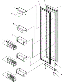 08 - Freezer Door parts for Jenn-Air Refrigerator JCB2282HTB from AppliancePartsPros.com