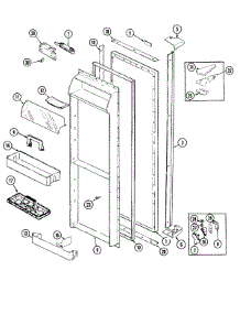 04 - Fresh Food Door parts for Jenn-Air Refrigerator JRSDE248TB from AppliancePartsPros.com