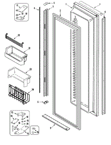 06 - Freezer Door parts for Jenn-Air Refrigerator JS42FSFXDA from AppliancePartsPros.com