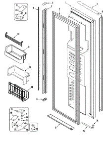 07 - Freezer Door parts for Jenn-Air Refrigerator JS42FWDWFA from AppliancePartsPros.com