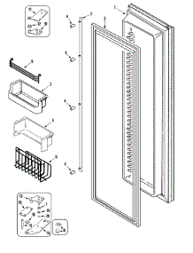 06 - Freezer Door parts for Jenn-Air Refrigerator JS42SEFXFA from AppliancePartsPros.com