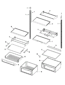 10 - Shelves & Accessories (Fresh Food) parts for Jenn-Air Refrigerator JS48CSFXFA from AppliancePartsPros.com